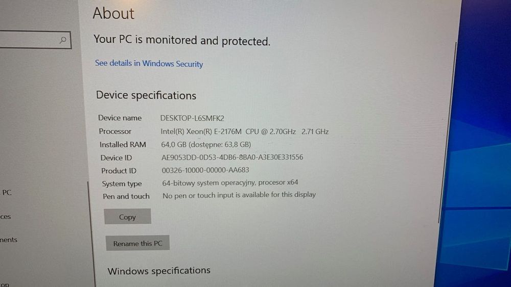 Dell Precision 7530 mobilna stacja robocza Xeon 64GB/1TB Quadro P3200 4GB