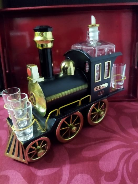 Vintage Locomotive Liquor Dispenser with Music
