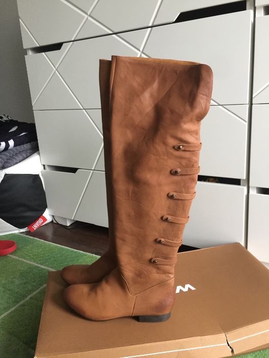 Kozaki muszkieterki Wojas 40 Nowe camel skora NOWE
