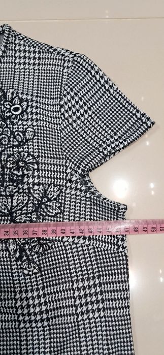 Elegancka bluzka tunika pepitka