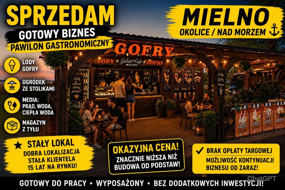 Tanio odstąpie gotowy biznes/ gastronomia Mielno