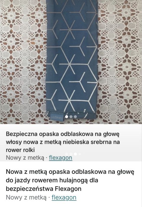 Niebieska srebrna opaska odblaskowa rower hulajnoga rolki