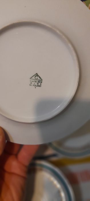 feston vintage  lata 60 ćmielów talerze fliżanki prl porcelana polska