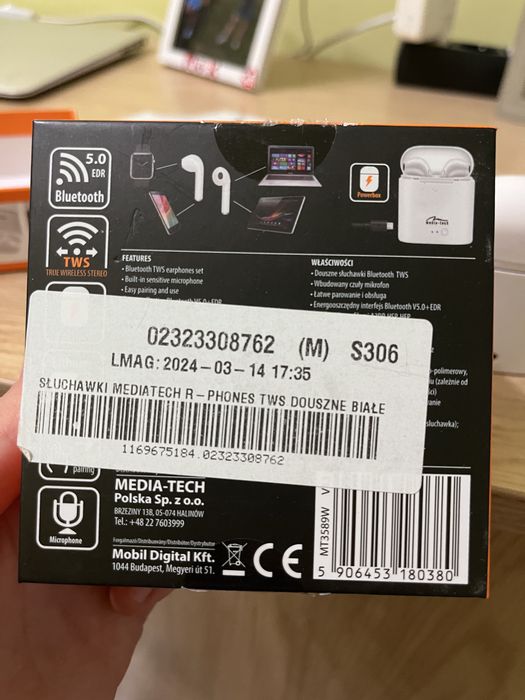 sluchawki douszne bluetooth + KOD DO SPOTIFY 3 miesiące za DARMO