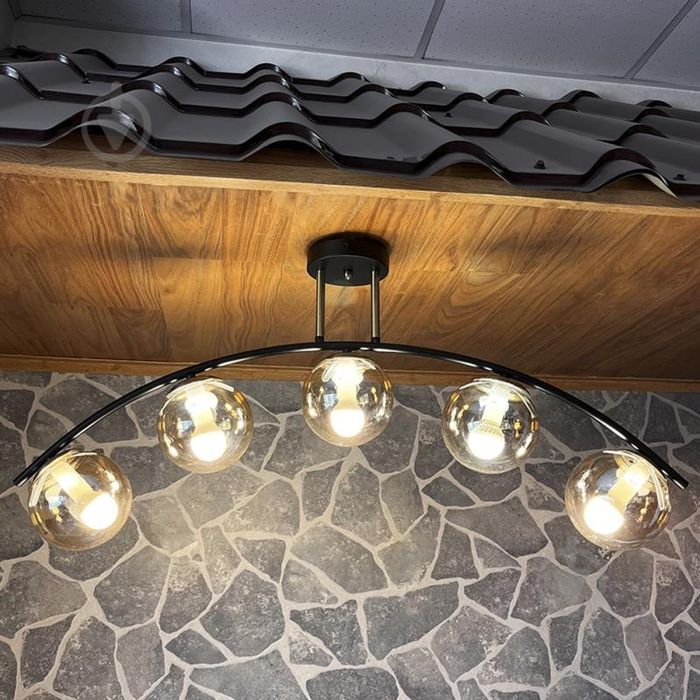 Люстра стельова Blitz 5x40 Вт E14 чорний/золото