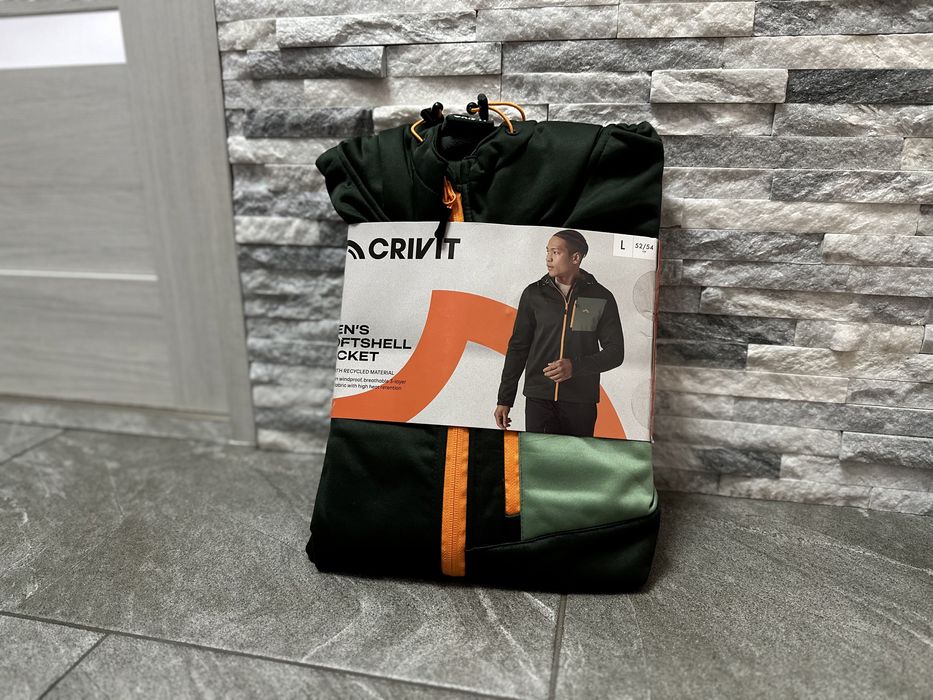 Nowa kurtka softshell męska CRIVIT L zielona