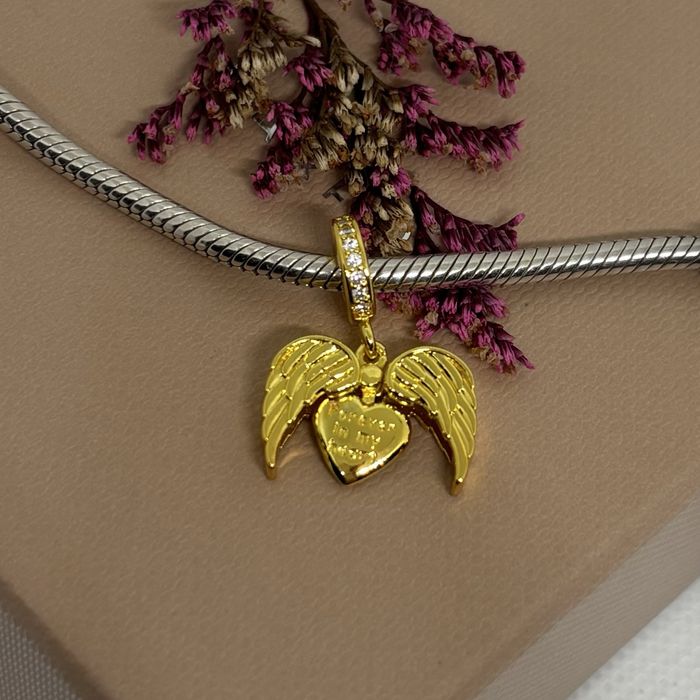 Charms S925 złote skrzydła