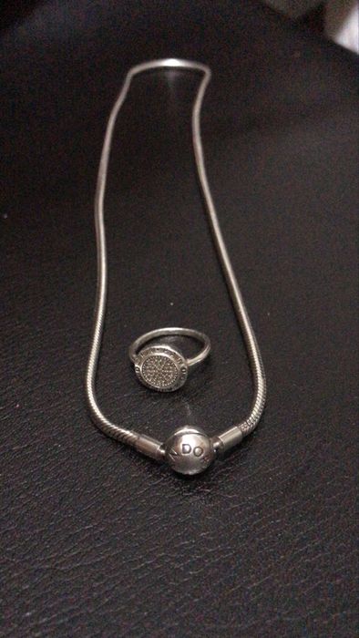 Conjunto de colar 925 Pandora + anel