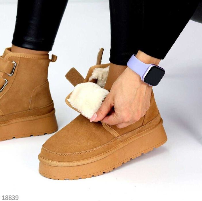 Уггі на липучках UCC, угги на липучках, угги платформа, сапоги 36-40р