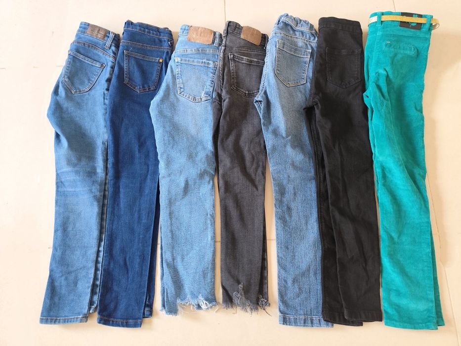 Lote de 7 Calças de Ganga para Menina (8 anos - 128 cm)