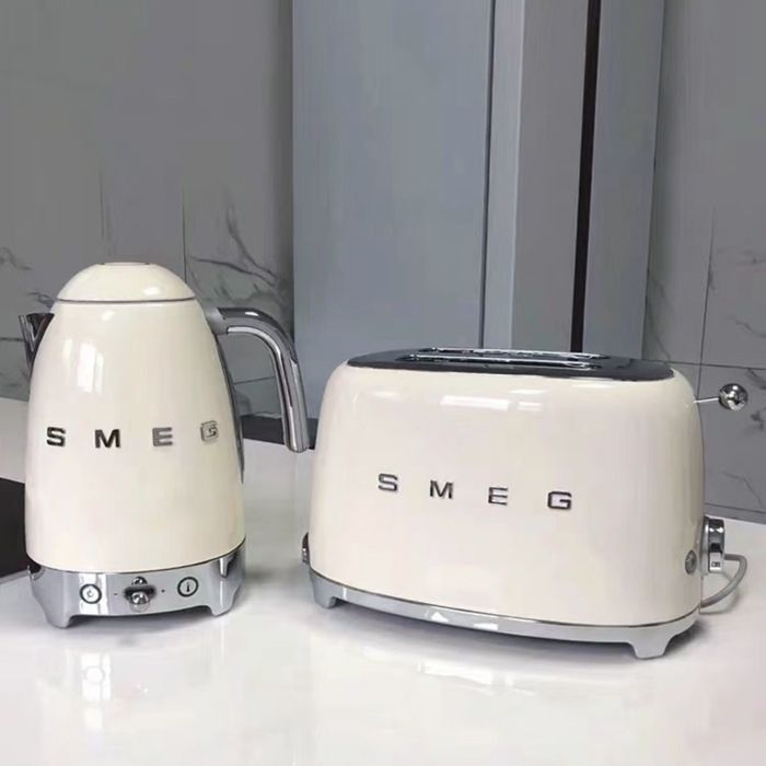 Тостер Smeg, электрочайник Smeg, білий, бежевий, блакитний, блендер