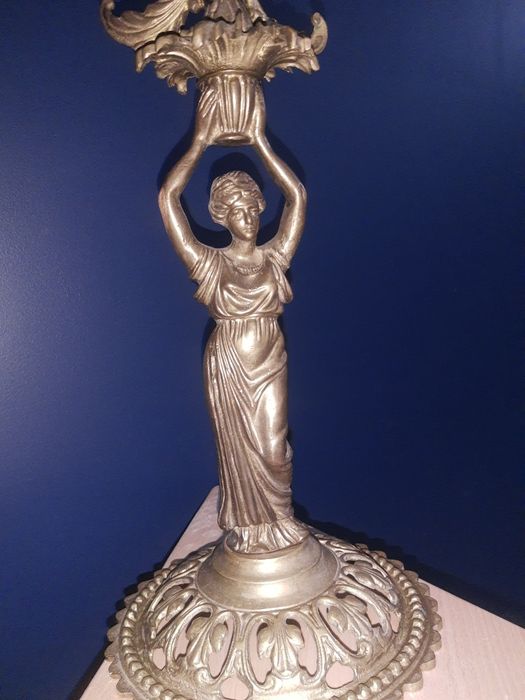 Świecznik mosiężny kandelabr mosiądz brąz ok. 60cm