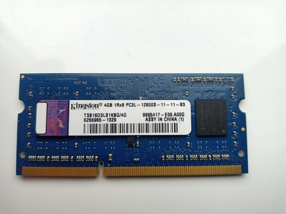 Оперативна пам'ять для ноутбука SO-DIMM Kingston 4GB 1Rx8 PC3L 12800S
