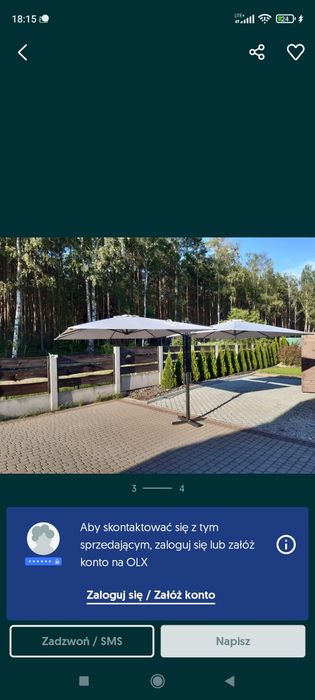 Podwójny parasol ogrodowy