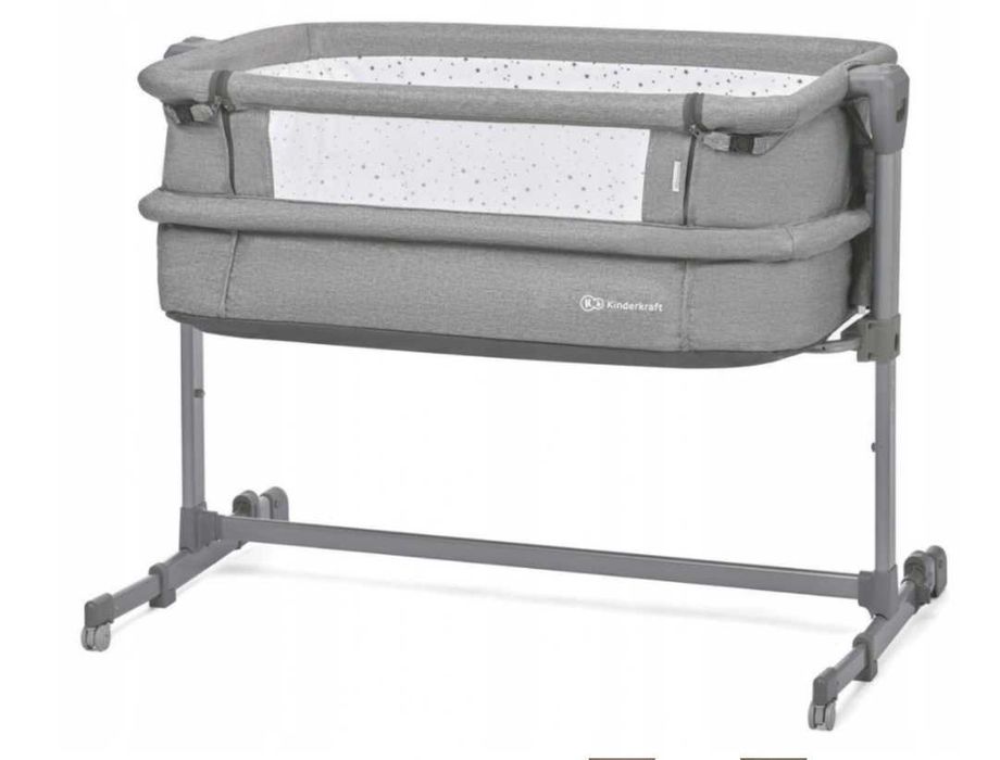 Kinderkraft Neste Up Łóżeczko Dostawne + materac grey light melange