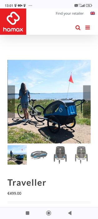 Nowy Hamax Traveller 2w1 przyczepka rowerowa dla dwojki dzieci