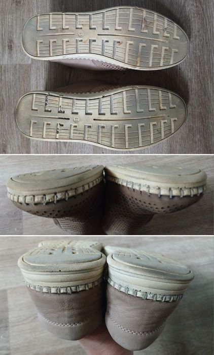 Кожаные туфли летние, мокасины, р 43 (28 см)