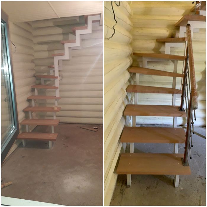 Лестница (сходи) для дома,квартиры Металлокаркас лестницы Ступени бук