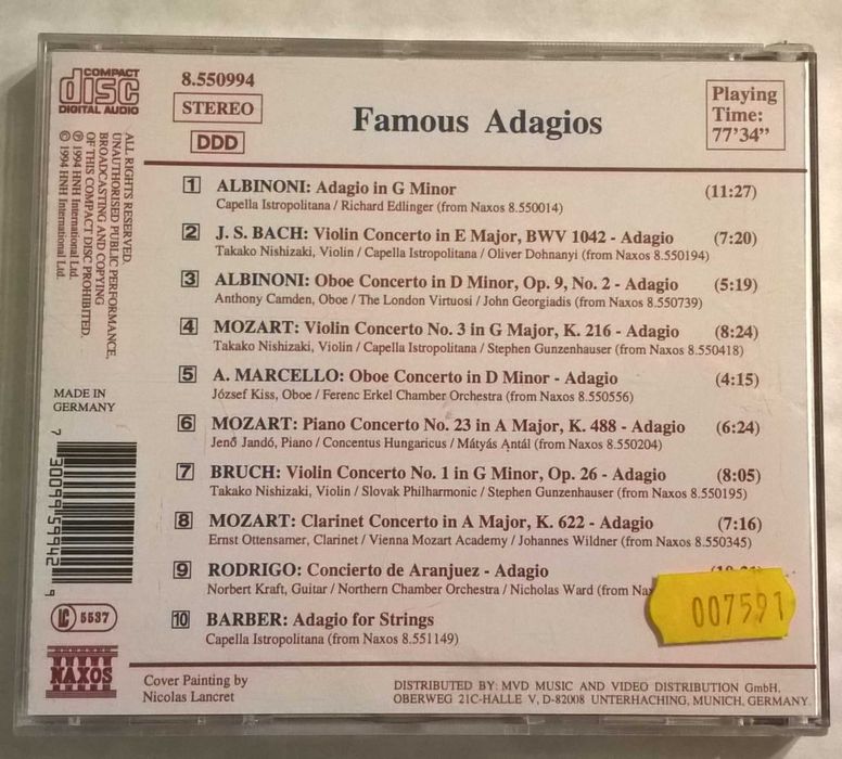 Płyta CD "Famous Adagios"