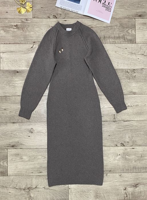 Тепллое плетене вязаное сукня платье миди H&M, р.XS-S