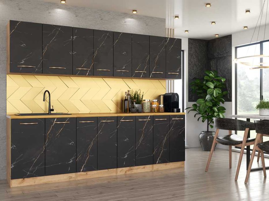 Kuchnia Nowoczesna Vero 2.6m Zestaw Kuchenny Z Blatem Modułowy Szeroki