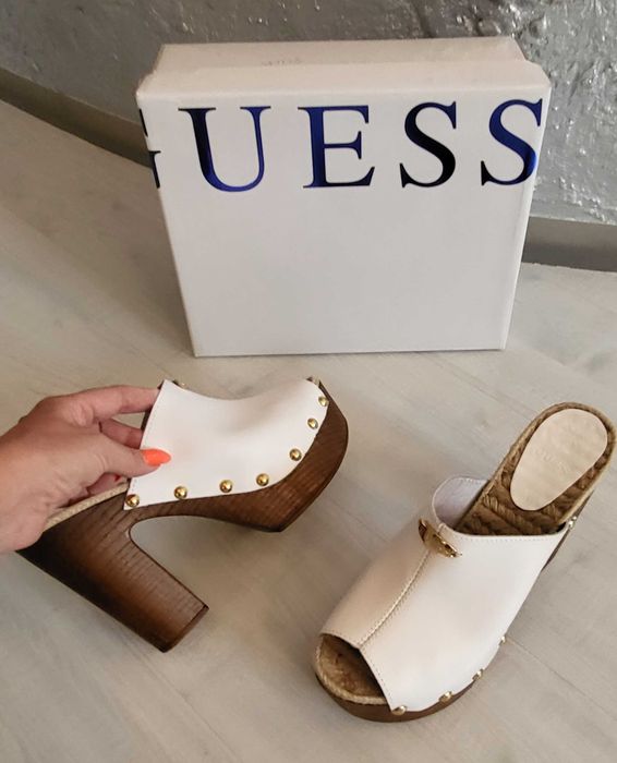 Guess drewniaczki skóra roz 41