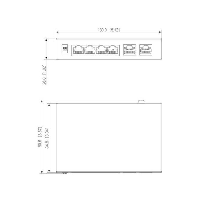 SG1006P Dahua switch PoE Gigabit 6-portowy 4x PoE 2x uplink LAN