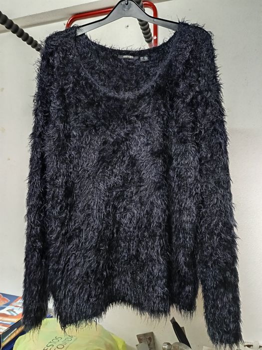 Camisola preta fofa e macia 11