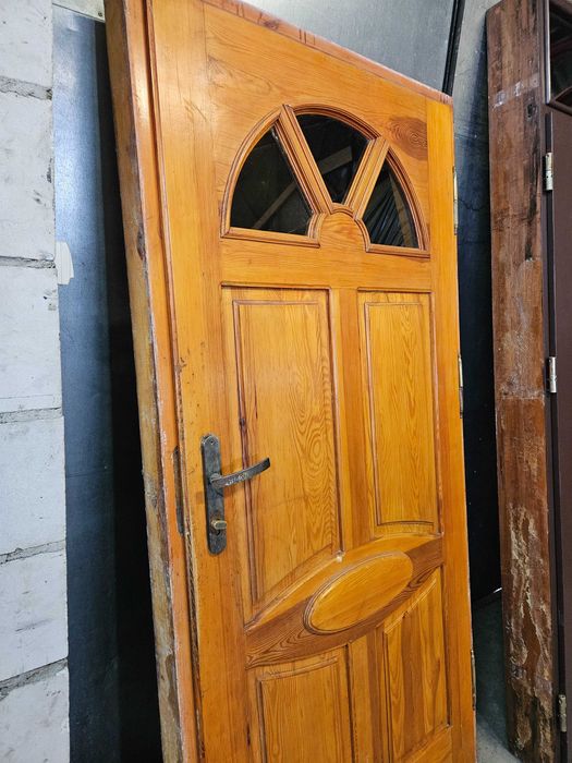 DRZWI Zewnętrzne Drewniane Sosnowe Wejściowe 102x210cm