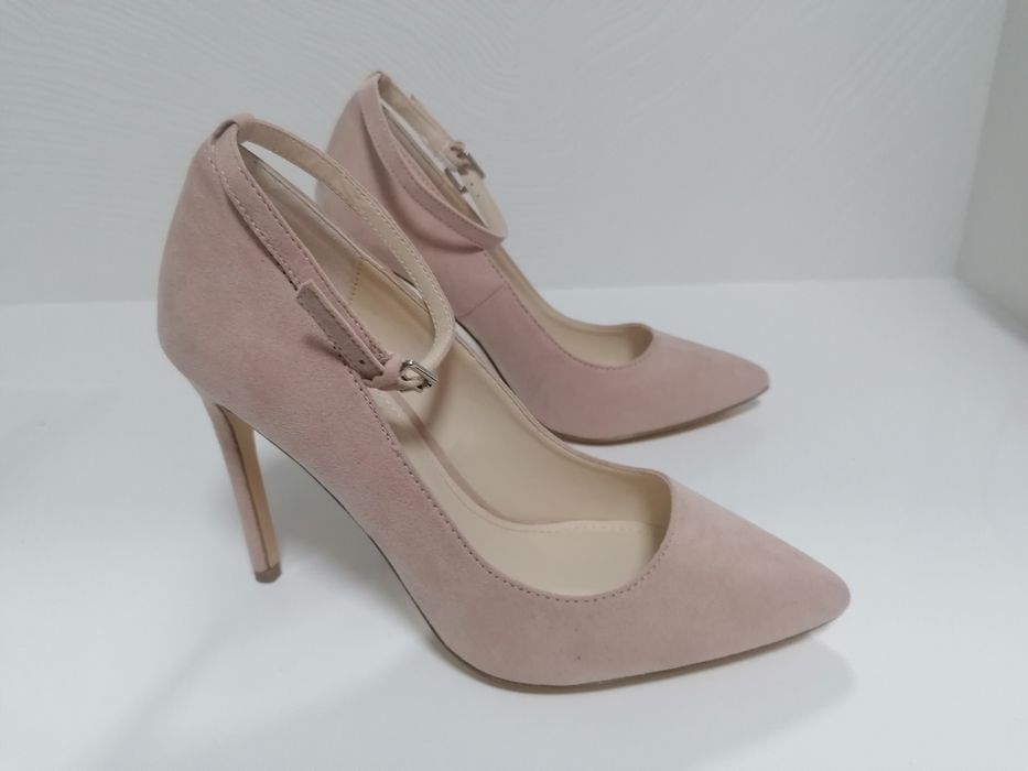 Buty na wysokim obcasie, pudrowy róż, 38