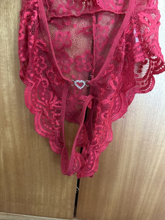 Body rendado vermelho - lingerie