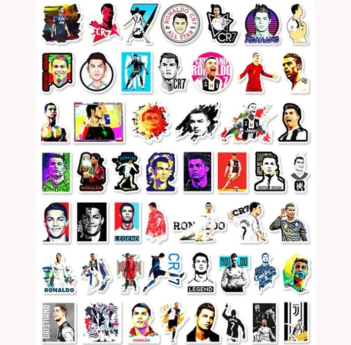 50 Autocolantes Stickers Cristiano Ronaldo