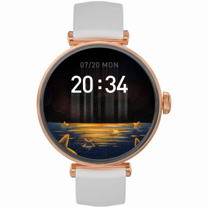 smartwatch gravity różowe złoto biały 2 paski gt26-2