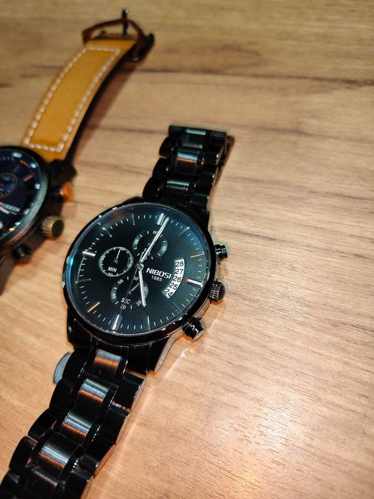 Zegarek męski x2 Curren na pasku + Nibosi bransoleta używane