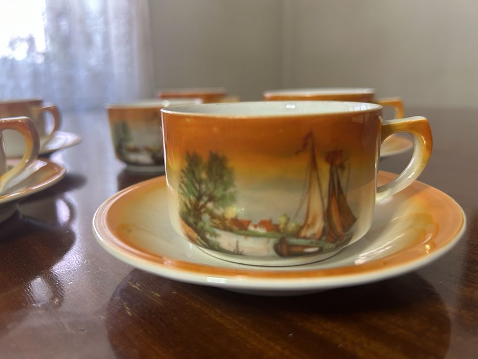 Serviço 5 chávenas de chá