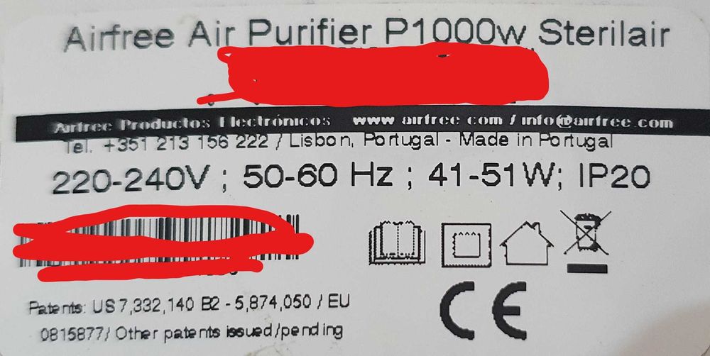 ar Airfree P1000w - (Purificador de ar)