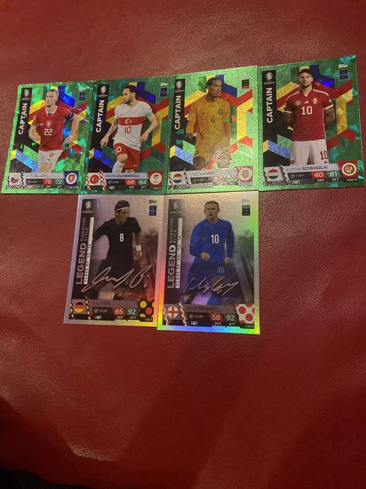 Cartas da coleção euro 2024 match attax: esmeralda e legend signature