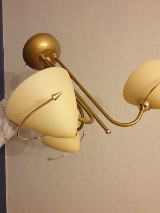Lampa wiszaca zlota, 3 punkty