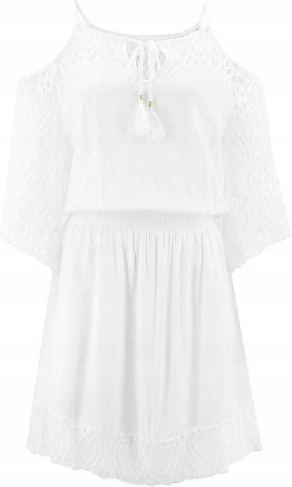 B.P.C sukienka plażowa boho kremowa 44/46
