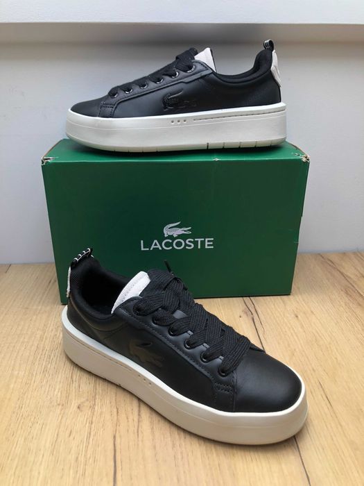 Czarne Skórzane Damskie Buty Lacoste Carnaby Plat 123 Rozmiar 37.5