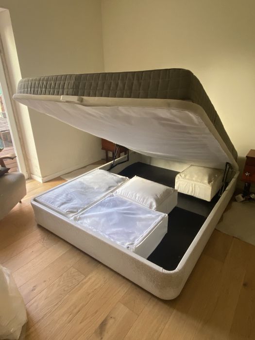 Cama de casal com arrumacao 1,60x2,00 e colchao latex incluido