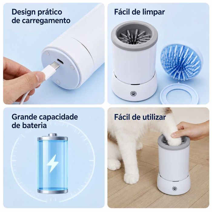 Máquina automático para lavar as patas do seu animal de estimação.