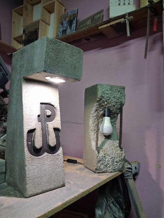 Lampa z betonu loft – handmade, unikat