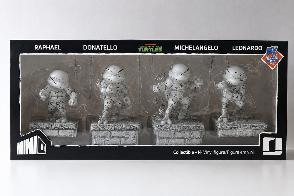 Kolekcjonerskie figurki Żółwie ninja, TMNT MiniCo 4-Pack SDCC Exclusive Wydanie limitowane 1/1000 Iron Studios