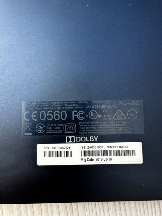 Планшет Lenovo Tab 2 A8-50F 16GB