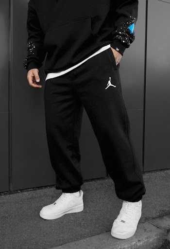 БЕЗ ПЕРЕДПЛАТ | Черные Штаны Nike Jordan Cotton | Спортивні Штани Найк Джордан Чорні