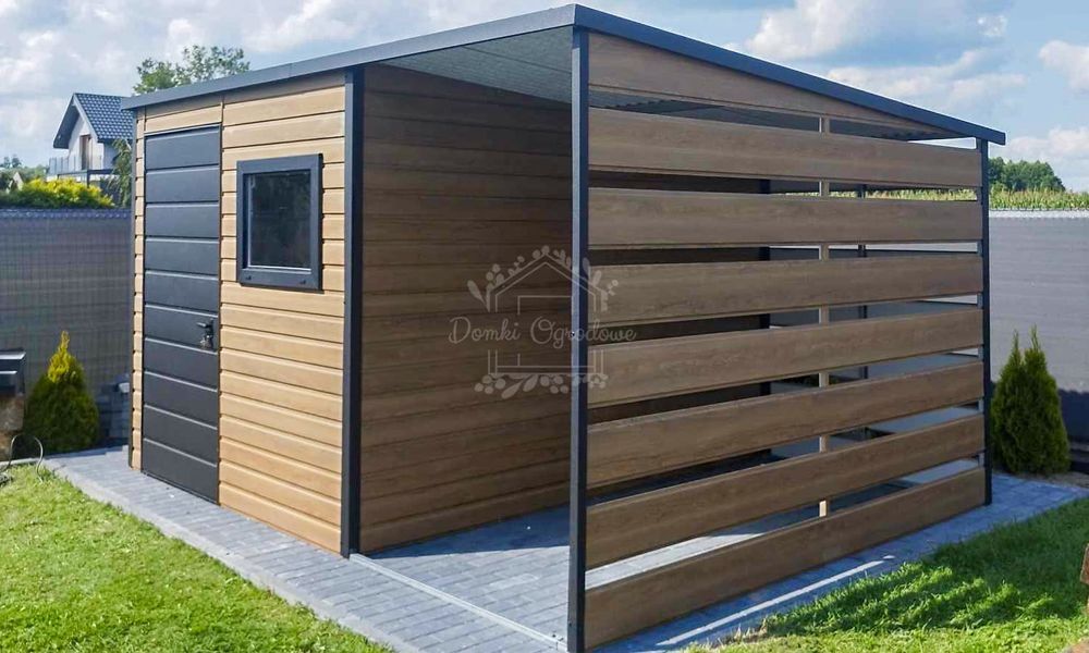 Domek ogrodowy 2x2m wiata drzwi okno winchester spad w tył ID669