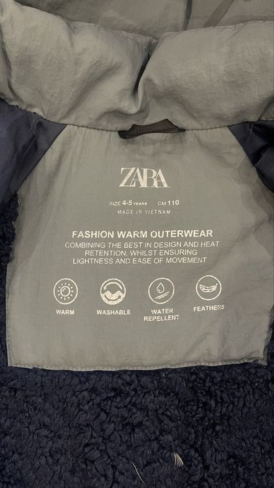 Зимова куртка zara 4-5 років 110 розмір