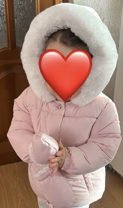 Зимова курточка для дівчинки з ракавичками 18-24м