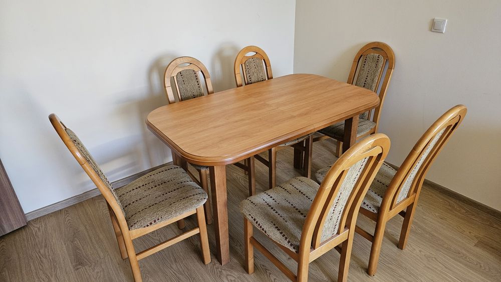 Stół drewniany do jadalni + 6 krzeseł